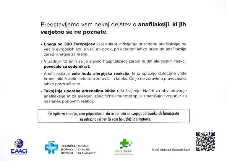 Alergija in anafilaksija